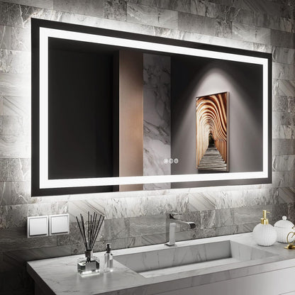 LED Bathroom Mirror 24"X36" with Front Light and Backlit - Colors A