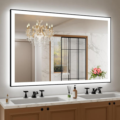 LED Bathroom Mirror 24"X36" with Front Light and Backlit - Colors A
