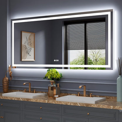 LED Bathroom Mirror 24"X36" with Front Light and Backlit - Colors A