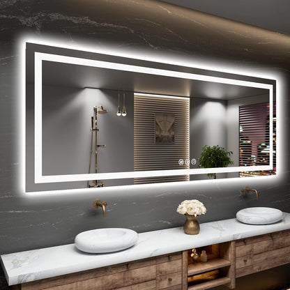 LED Bathroom Mirror 24"X36" with Front Light and Backlit - Colors A