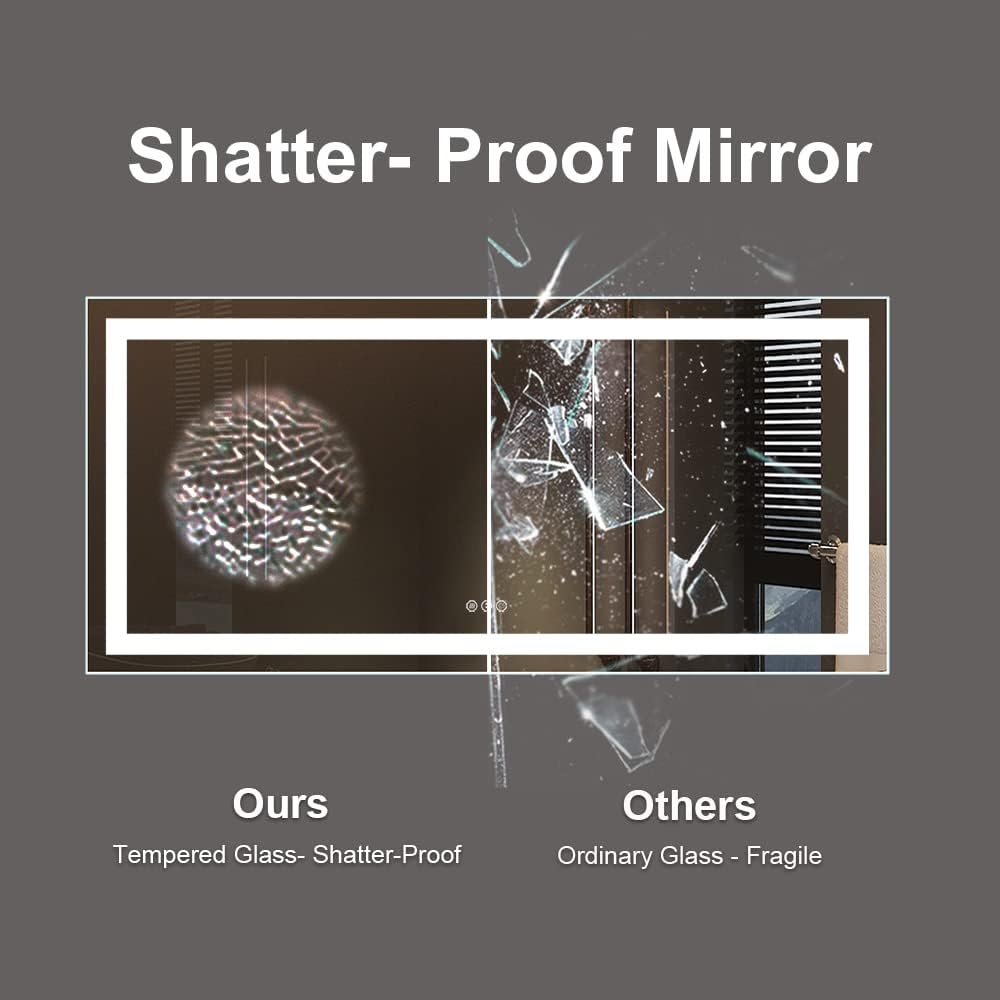 LED Bathroom Mirror 24"X36" with Front Light and Backlit - Colors A
