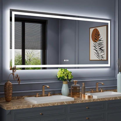 LED Bathroom Mirror 24"X36" with Front Light and Backlit - Colors A