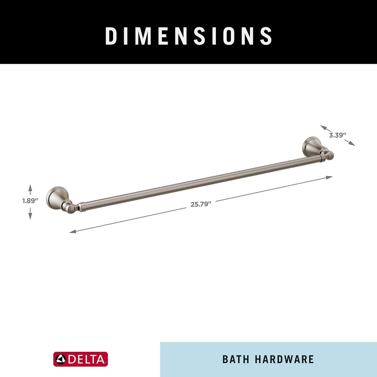 FAUCET 73224-SS Woodhurst 24 in. Wall Mount Towel Bar Bath Hardware Accessory in Stainless Steel