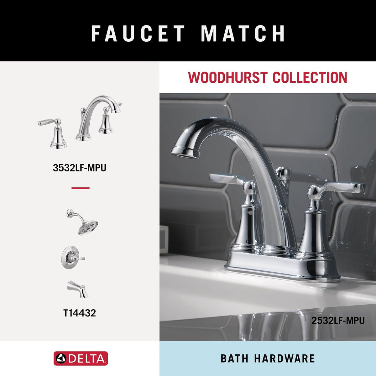 FAUCET 73224-SS Woodhurst 24 in. Wall Mount Towel Bar Bath Hardware Accessory in Stainless Steel