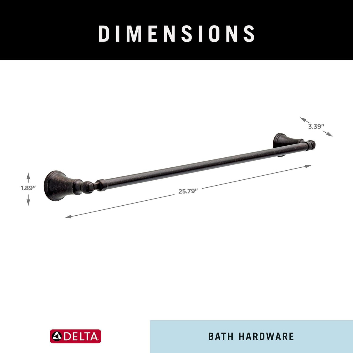 FAUCET 73224-SS Woodhurst 24 in. Wall Mount Towel Bar Bath Hardware Accessory in Stainless Steel