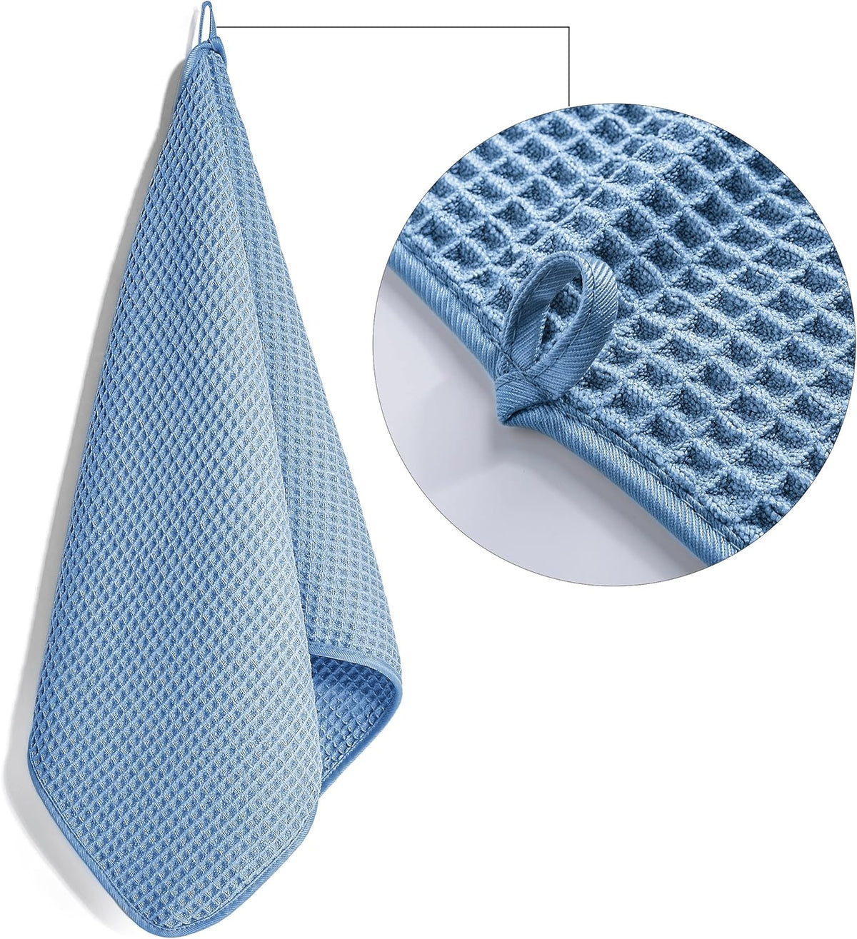 430 GSM Poly Blend Microfiber Quick Dry Waffle Hand Towel, 16x30 in