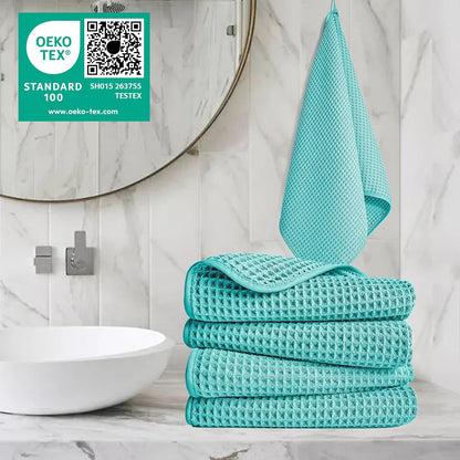 430 GSM Poly Blend Microfiber Quick Dry Waffle Hand Towel, 16x30 in
