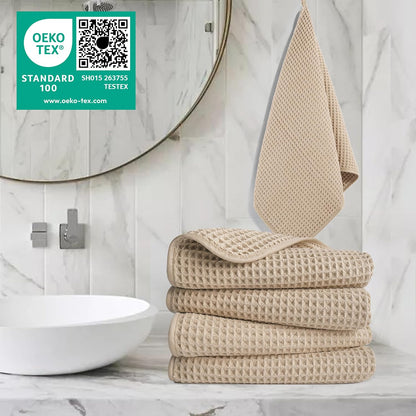 430 GSM Poly Blend Microfiber Quick Dry Waffle Hand Towel, 16x30 in