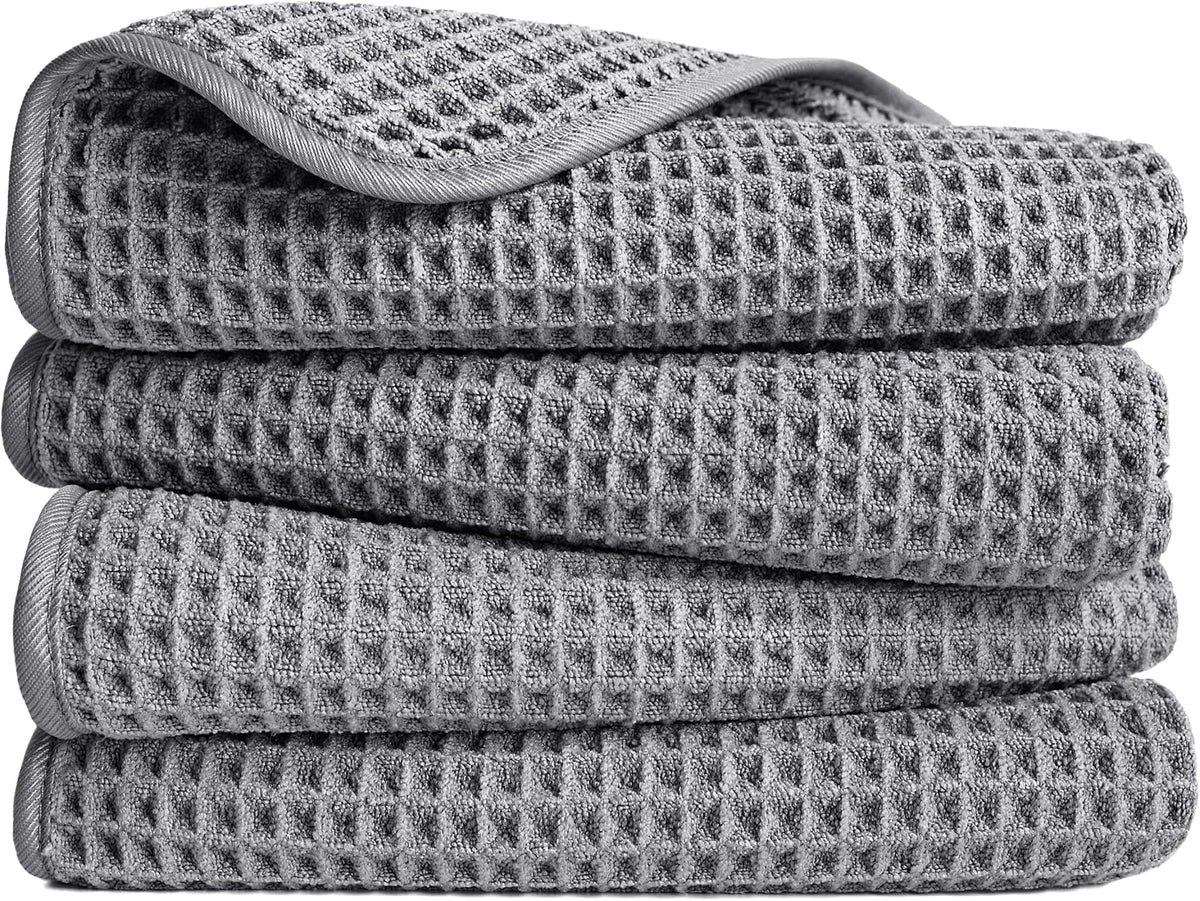 430 GSM Poly Blend Microfiber Quick Dry Waffle Hand Towel, 16x30 in