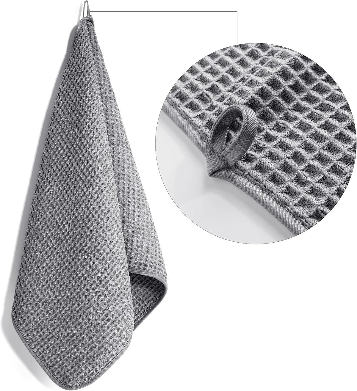 430 GSM Poly Blend Microfiber Quick Dry Waffle Hand Towel, 16x30 in