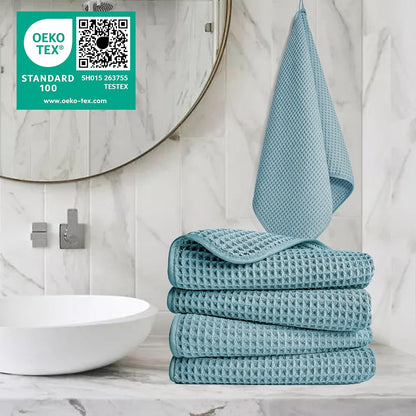 430 GSM Poly Blend Microfiber Quick Dry Waffle Hand Towel, 16x30 in