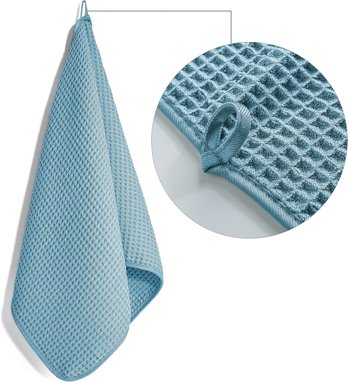 430 GSM Poly Blend Microfiber Quick Dry Waffle Hand Towel, 16x30 in