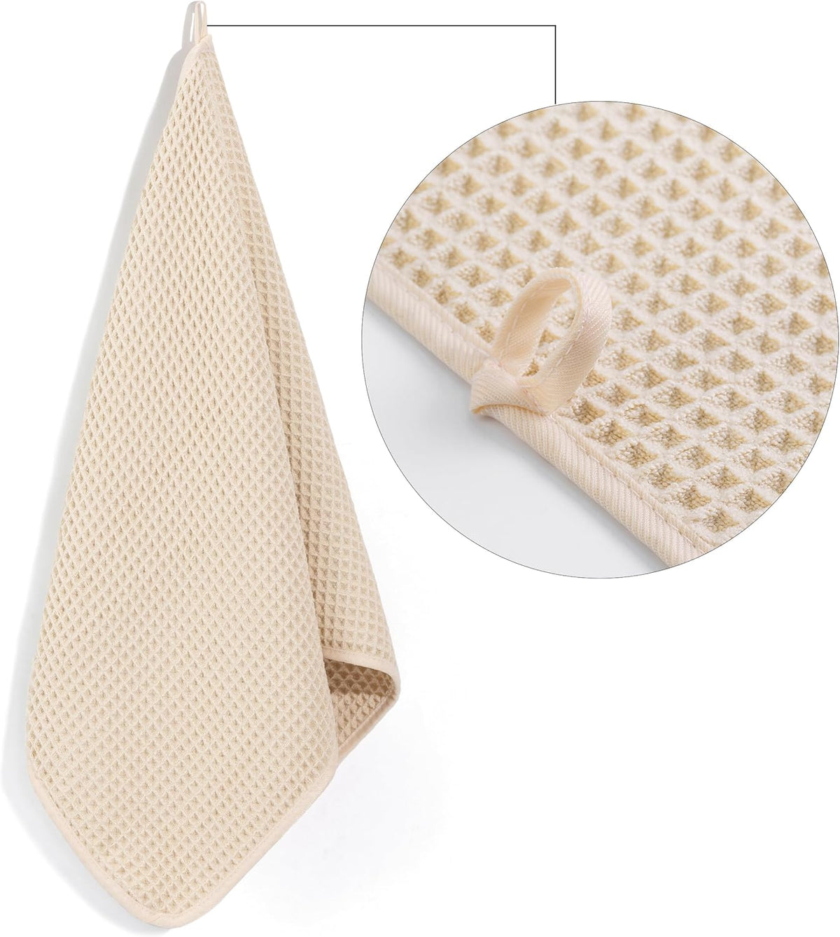 430 GSM Poly Blend Microfiber Quick Dry Waffle Hand Towel, 16x30 in