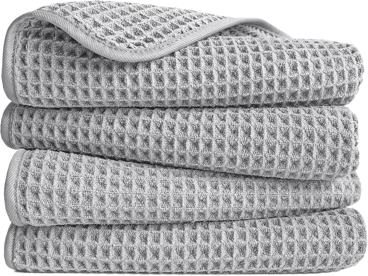 430 GSM Poly Blend Microfiber Quick Dry Waffle Hand Towel, 16x30 in