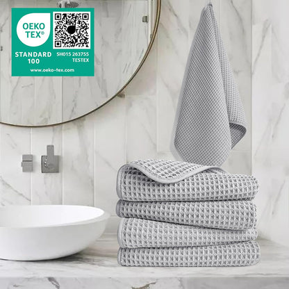 430 GSM Poly Blend Microfiber Quick Dry Waffle Hand Towel, 16x30 in