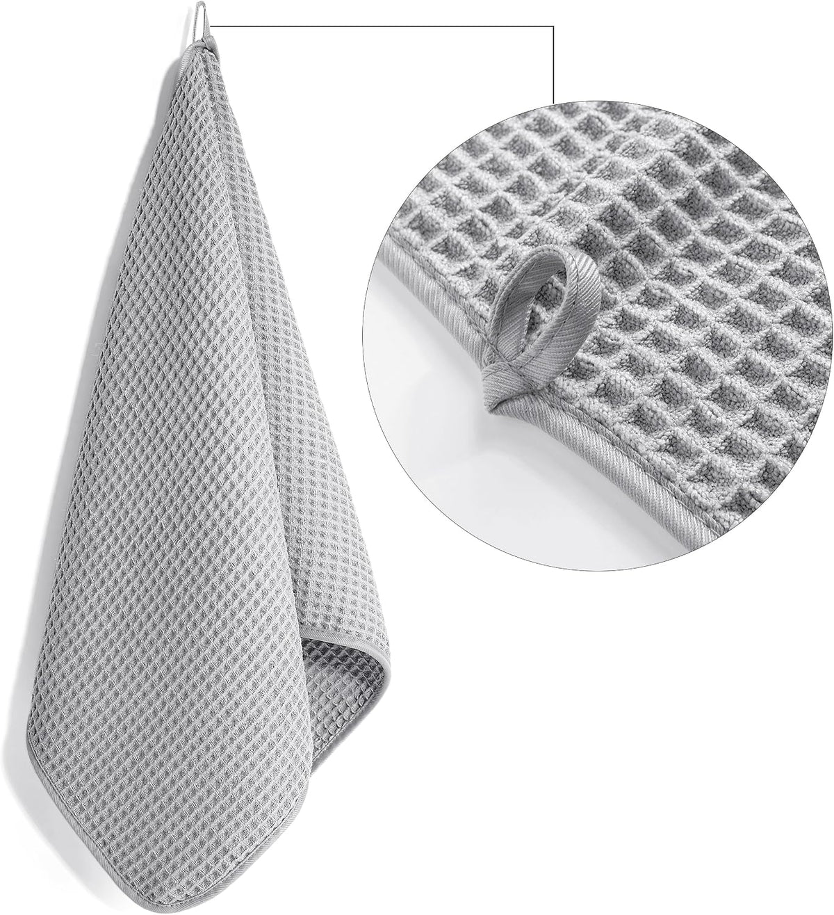 430 GSM Poly Blend Microfiber Quick Dry Waffle Hand Towel, 16x30 in