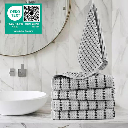 430 GSM Poly Blend Microfiber Quick Dry Waffle Hand Towel, 16x30 in