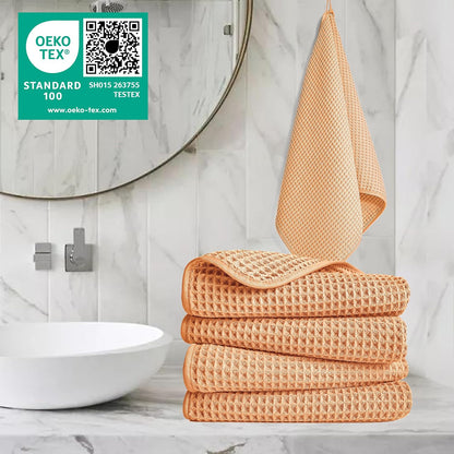 430 GSM Poly Blend Microfiber Quick Dry Waffle Hand Towel, 16x30 in