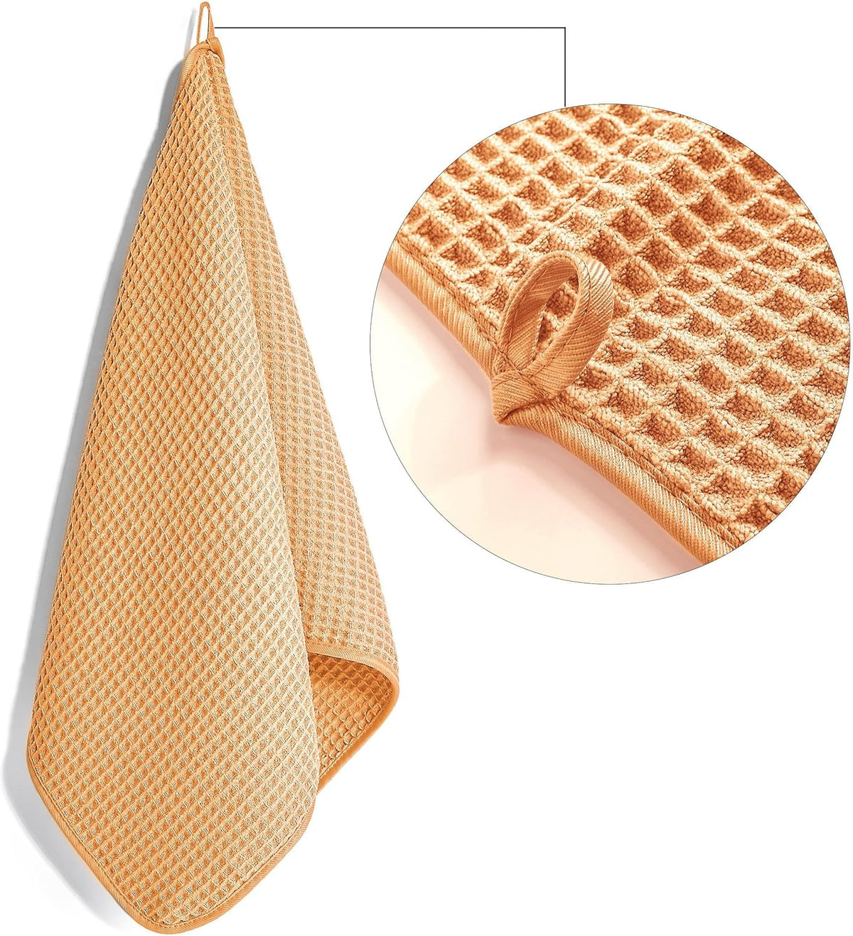 430 GSM Poly Blend Microfiber Quick Dry Waffle Hand Towel, 16x30 in