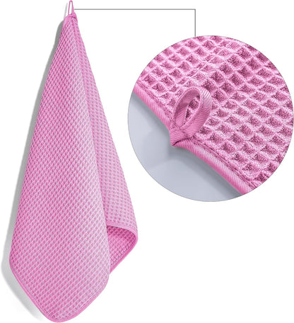 430 GSM Poly Blend Microfiber Quick Dry Waffle Hand Towel, 16x30 in
