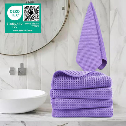 430 GSM Poly Blend Microfiber Quick Dry Waffle Hand Towel, 16x30 in