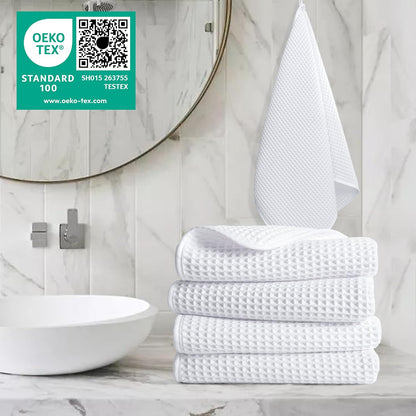 430 GSM Poly Blend Microfiber Quick Dry Waffle Hand Towel, 16x30 in