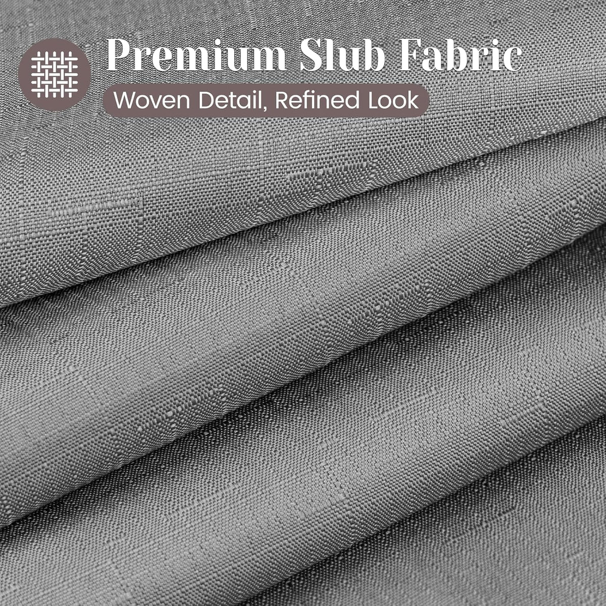 Ringless Slub Shower Curtain with Snap in Liner, 71x74, Black - Colors A