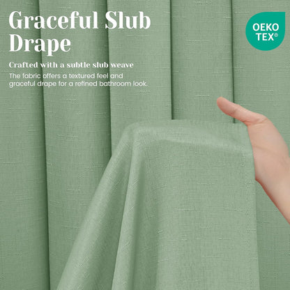 Ringless Slub Shower Curtain with Snap in Liner, 71x74, Black - Colors A