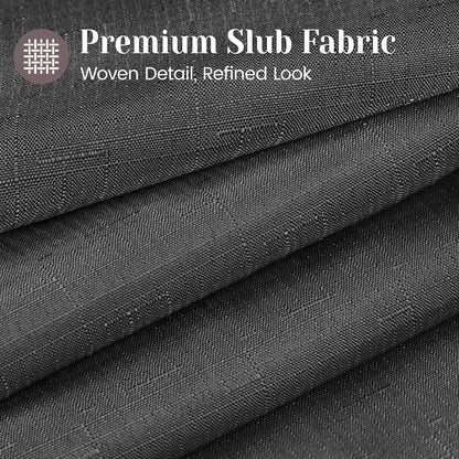 Ringless Slub Shower Curtain with Snap in Liner, 71x74, Black - Colors A