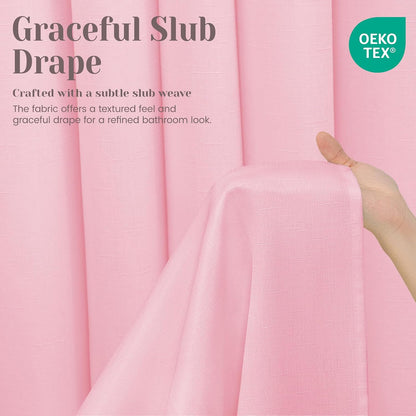 Ringless Slub Shower Curtain with Snap in Liner, 71x74, Black - Colors A