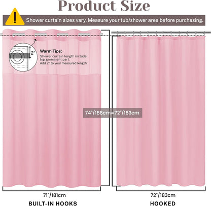 Ringless Slub Shower Curtain with Snap in Liner, 71x74, Black - Colors A