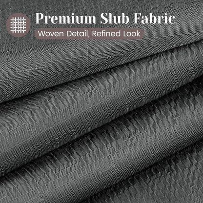 Ringless Slub Shower Curtain with Snap in Liner, 71x74, Black - Colors A