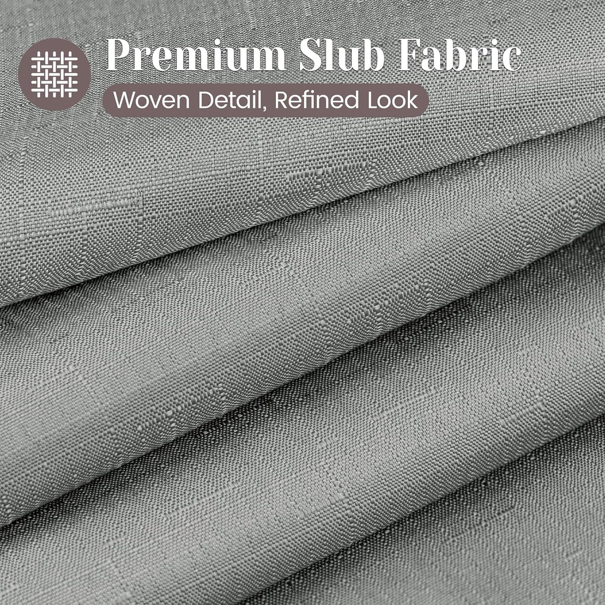 Ringless Slub Shower Curtain with Snap in Liner, 71x74, Black - Colors A