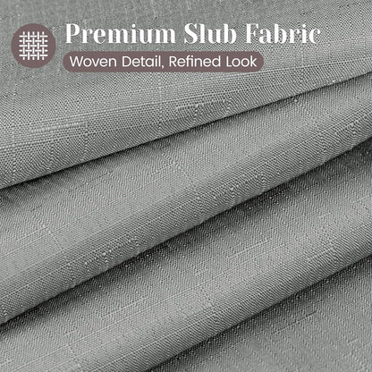 Ringless Slub Shower Curtain with Snap in Liner, 71x74, Black - Colors A