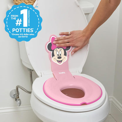 Disney Baby Minnie Mouse Flip & Sit Potty Training Seat, Attaches to Toilet Securely, Space Saving Design Fits Most Toilets