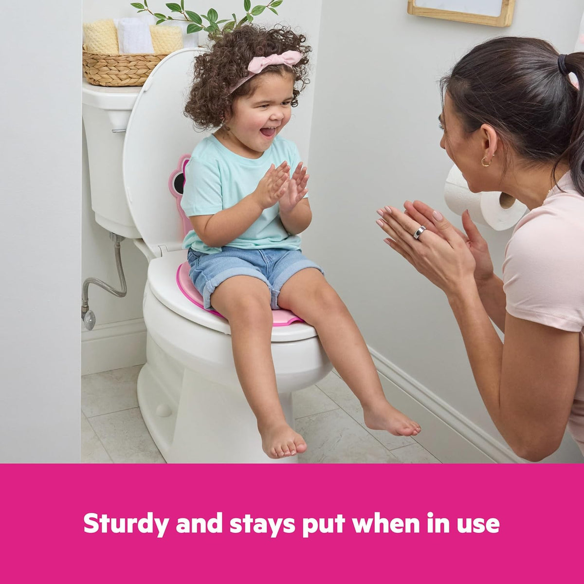 Disney Baby Minnie Mouse Flip & Sit Potty Training Seat, Attaches to Toilet Securely, Space Saving Design Fits Most Toilets