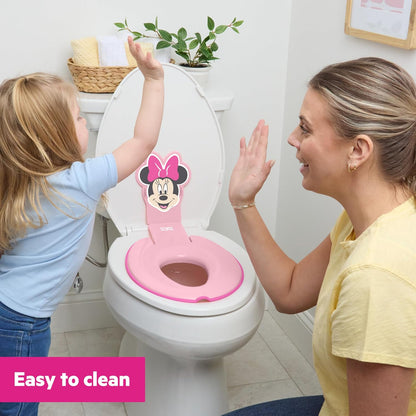 Disney Baby Minnie Mouse Flip & Sit Potty Training Seat, Attaches to Toilet Securely, Space Saving Design Fits Most Toilets