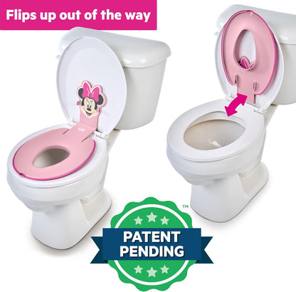 Disney Baby Minnie Mouse Flip & Sit Potty Training Seat, Attaches to Toilet Securely, Space Saving Design Fits Most Toilets
