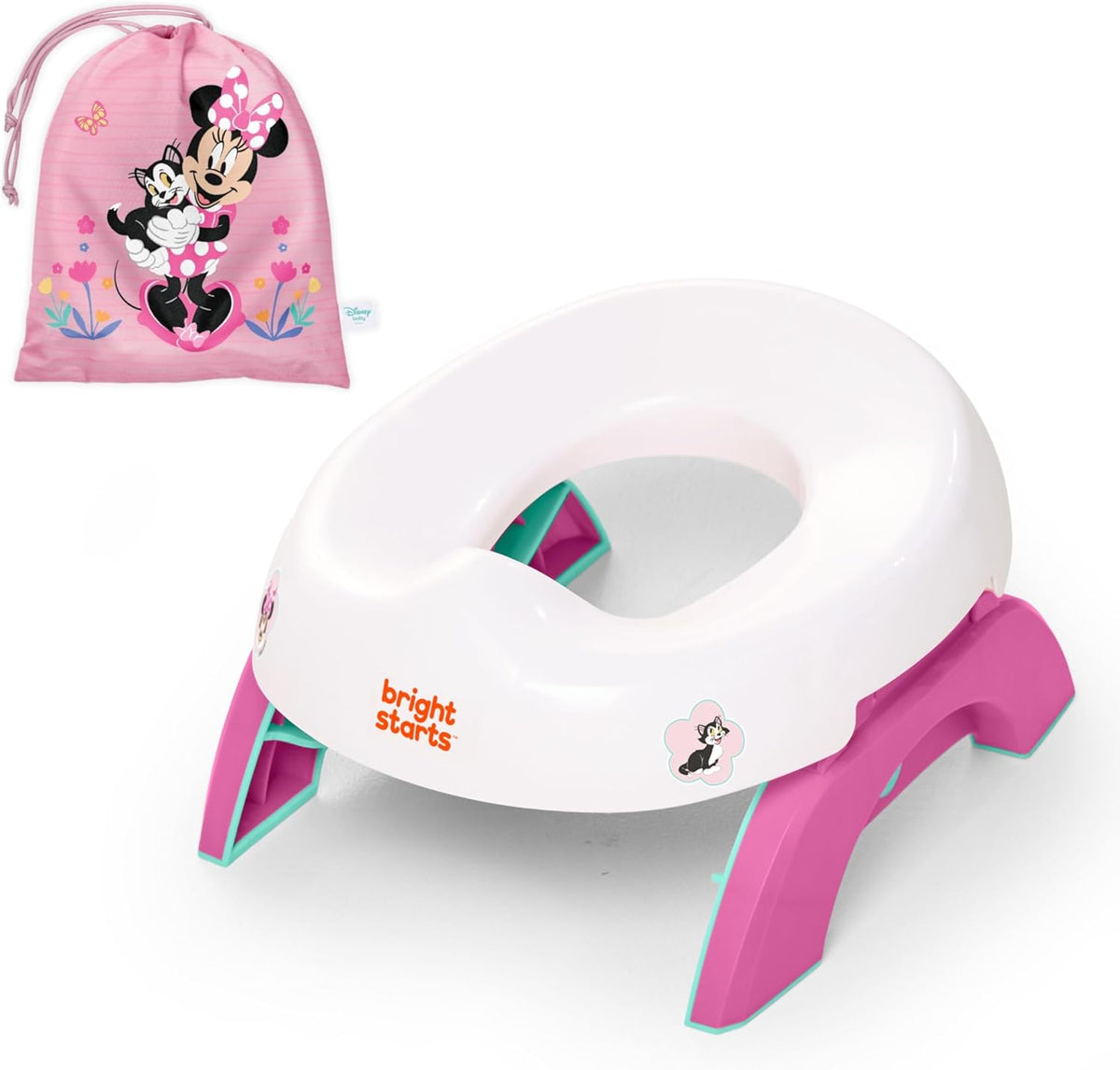 Disney Baby Minnie Mouse Flip & Sit Potty Training Seat, Attaches to Toilet Securely, Space Saving Design Fits Most Toilets