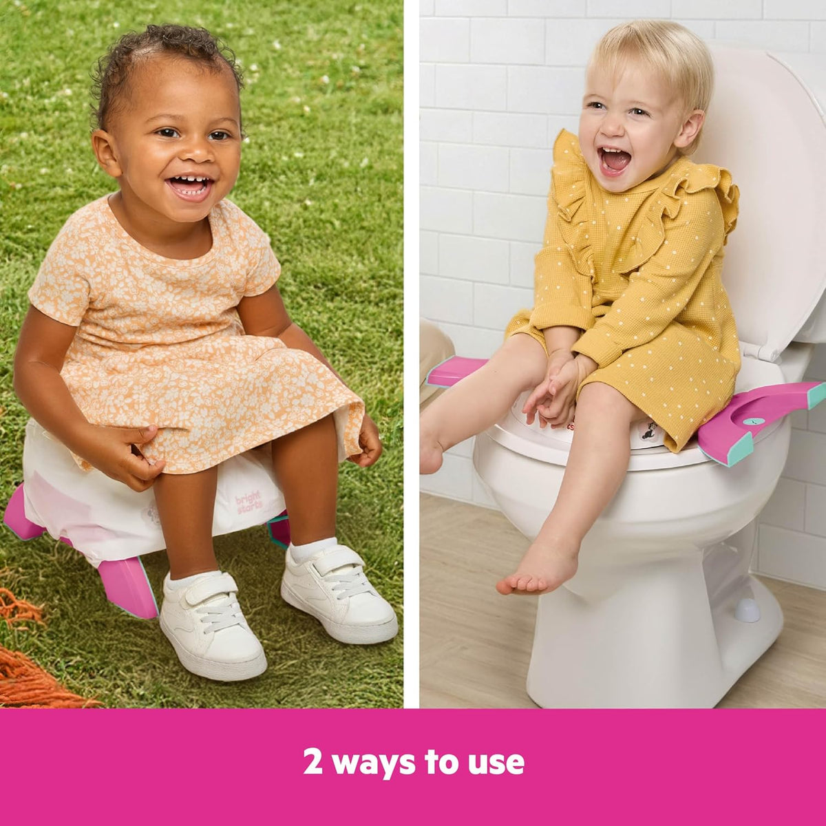 Disney Baby Minnie Mouse Flip & Sit Potty Training Seat, Attaches to Toilet Securely, Space Saving Design Fits Most Toilets