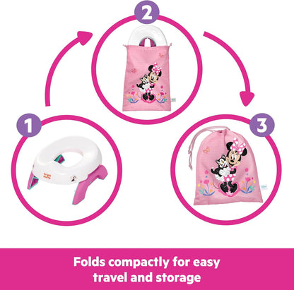 Disney Baby Minnie Mouse Flip & Sit Potty Training Seat, Attaches to Toilet Securely, Space Saving Design Fits Most Toilets