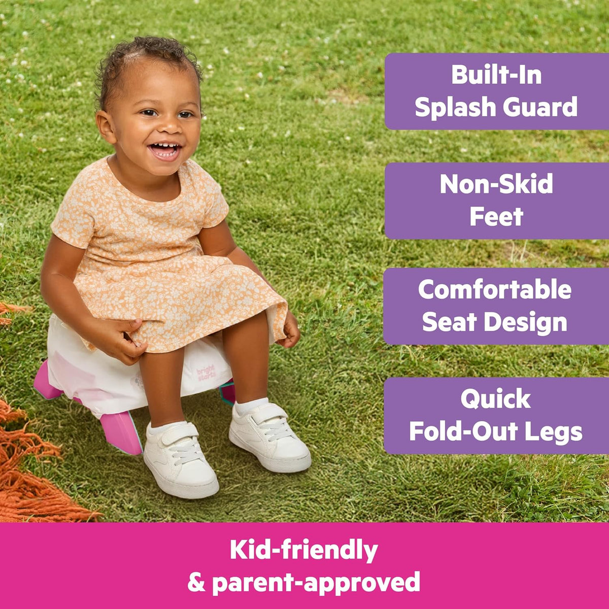 Disney Baby Minnie Mouse Flip & Sit Potty Training Seat, Attaches to Toilet Securely, Space Saving Design Fits Most Toilets