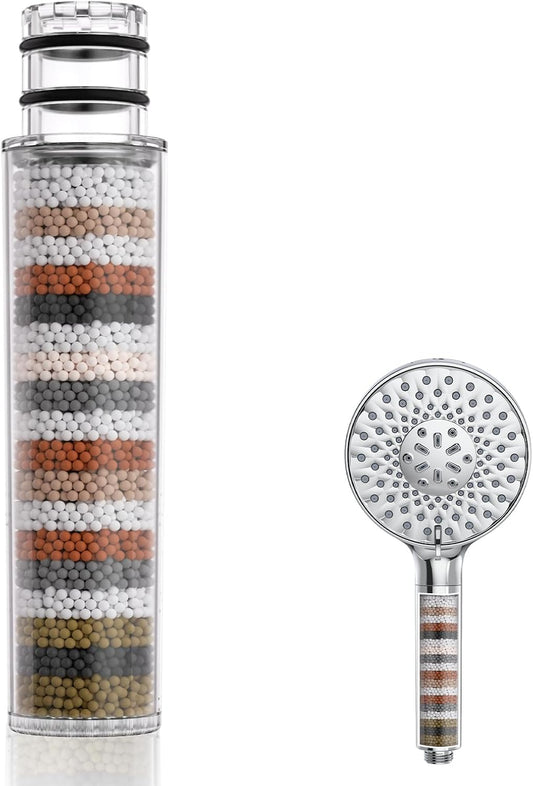 Shower Filter for Handheld Shower Head, 2-Pack Replacement Filters for Hard Water Remove Chlorine and Harmful Substances Only Fits Shower Head
