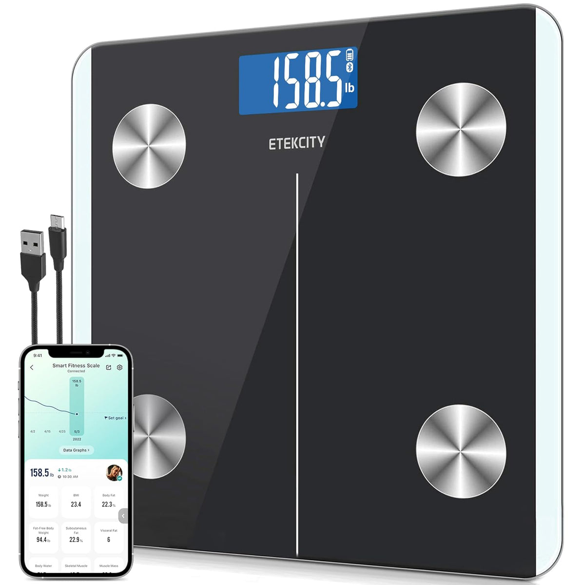 Upgraded Smart Scale for Body Weight Fat and BMI, FSA Eligible