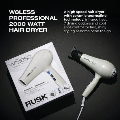 Engineering W8less Professional 2000 Watt Dryer, 7 Speed Settings, Lightweight.