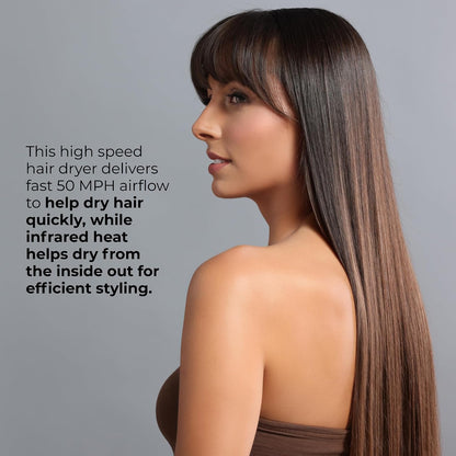 Engineering W8less Professional 2000 Watt Dryer, 7 Speed Settings, Lightweight.