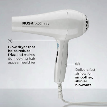 Engineering W8less Professional 2000 Watt Dryer, 7 Speed Settings, Lightweight.