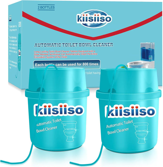 KIISIISO Toilet Bowl Cleaners-6 Pack, Automatic Toilet Tank Cleaner Tablets in Bottles, Long-Lasting Powerful Cleaning, Prevents Bathroom Stain & Odors Build Up, Septic Safe, Blue Water