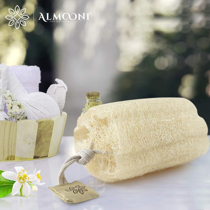 Natural Loofah Body Scrubber, Egyptian Loofah Sponge | Natural Egyptian Loofah Sponge, Round Shape Shower Sponge for Face & Body, Men & Women, Gentle Exfoliation, Large Size