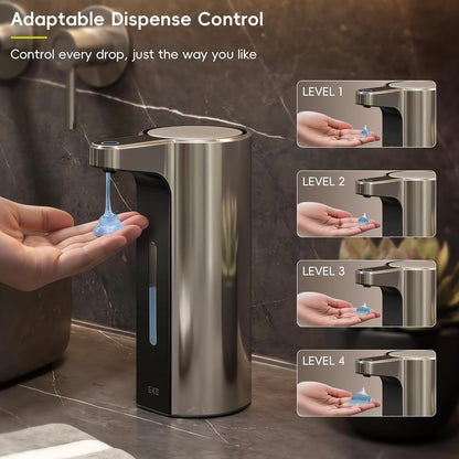 Aroma Touchless Automatic Soap Dispenser for Kitchen and Bathroom, Liquid Hand Soap Dispenser, Rechargeable, 9 fl oz (Stainless)